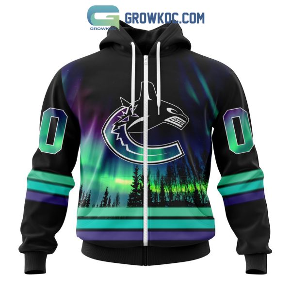 NHL Vancouver Canucks Personalized Special Design With Northern Lights Hoodie T Shirt