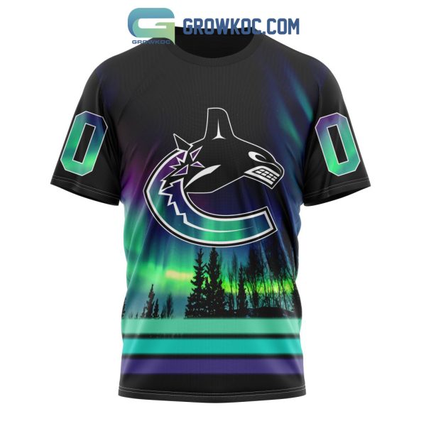 NHL Vancouver Canucks Personalized Special Design With Northern Lights Hoodie T Shirt