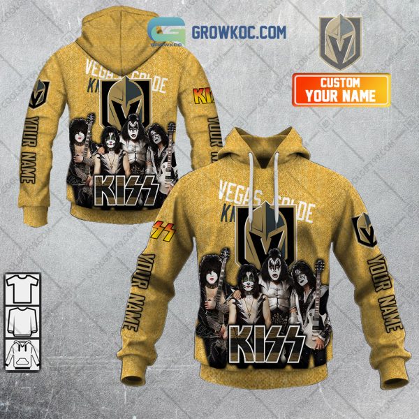 NHL Vegas Golden Knights Personalized Collab With Kiss Band Hoodie T Shirt