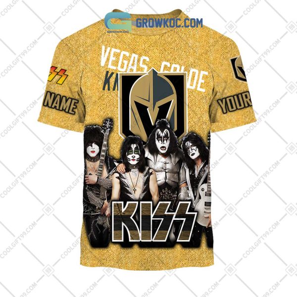 NHL Vegas Golden Knights Personalized Collab With Kiss Band Hoodie T Shirt