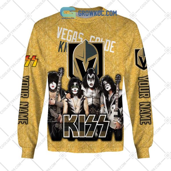 NHL Vegas Golden Knights Personalized Collab With Kiss Band Hoodie T Shirt