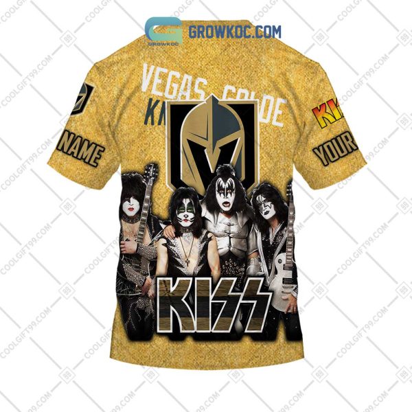 NHL Vegas Golden Knights Personalized Collab With Kiss Band Hoodie T Shirt