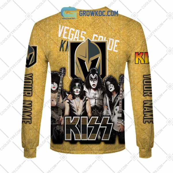 NHL Vegas Golden Knights Personalized Collab With Kiss Band Hoodie T Shirt