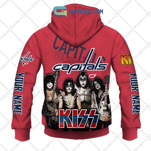 NHL Washington Capitals Personalized Collab With Kiss Band Hoodie T Shirt
