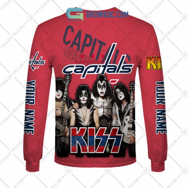 NHL Washington Capitals Personalized Collab With Kiss Band Hoodie T Shirt