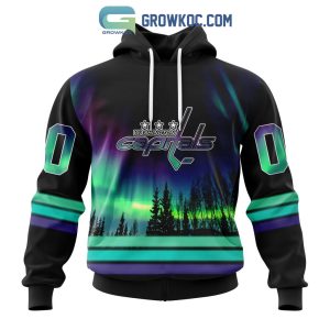 NHL Washington Capitals Personalized Special Design With Northern Lights Hoodie T Shirt