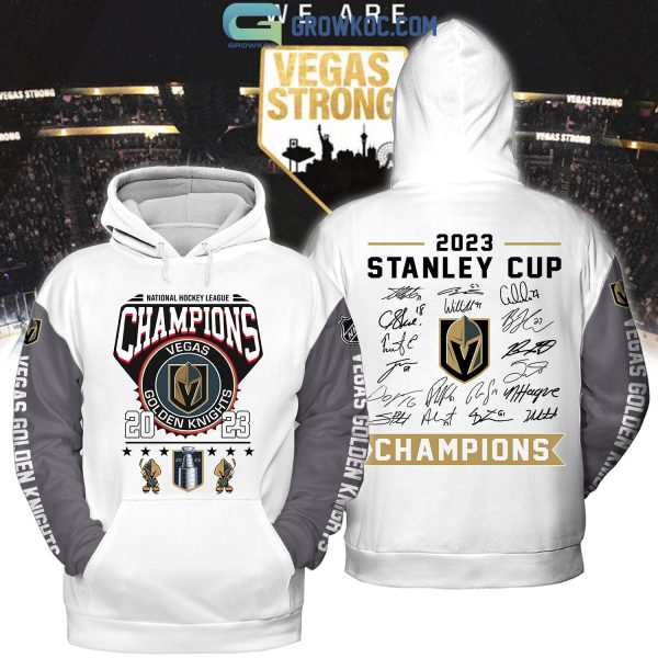National Hockey League Champions 2023 Vegas Golden Knight Signature Team White Design Hoodie T Shirt