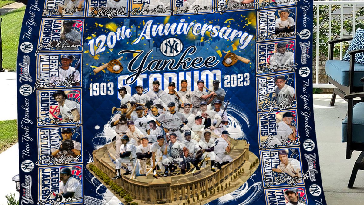 New York Yankees MLB 120th Anniversary Yankee Stadium 1902 2023 Bronx  Bombers Fleece Blanket Quilt - Growkoc