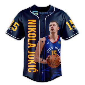Nikola Jokic 15 NBA Finals MVP Season 2023 Navy Design Baseball Jersey