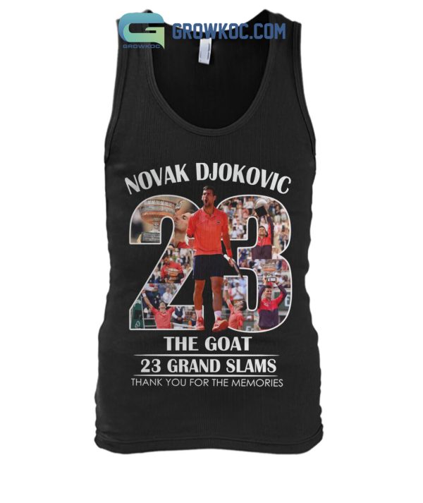 Novak Djokovic The Goat 23 Grand Slams T Shirt