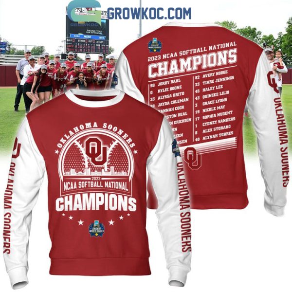 Oklahoma Sooners 2023 NCAA Softball Champions Red Design Hoodie T Shirt