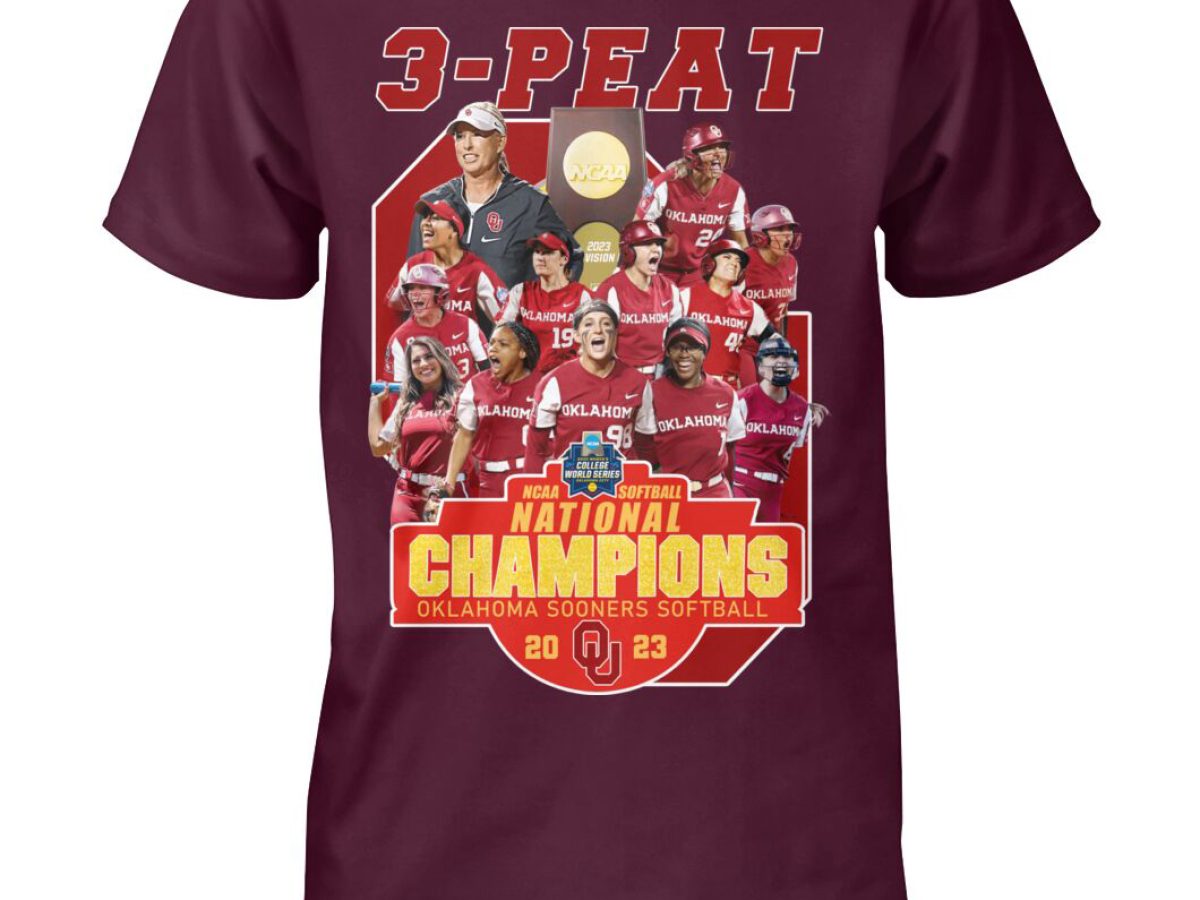 Oklahoma Sooners 3 Peat National Champions Softball 2023 T Shirt