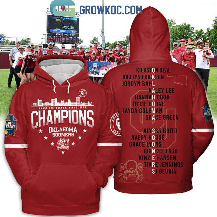 Oklahoma Sooners Softball National Champions 2023 Red Design Hoodie T Shirt