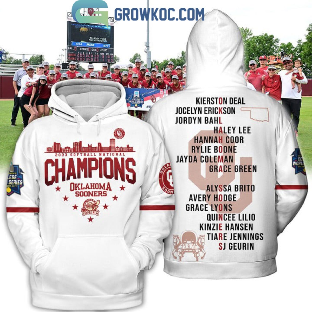 Unisex Champion White Oklahoma Sooners 2023 NCAA Softball Women's