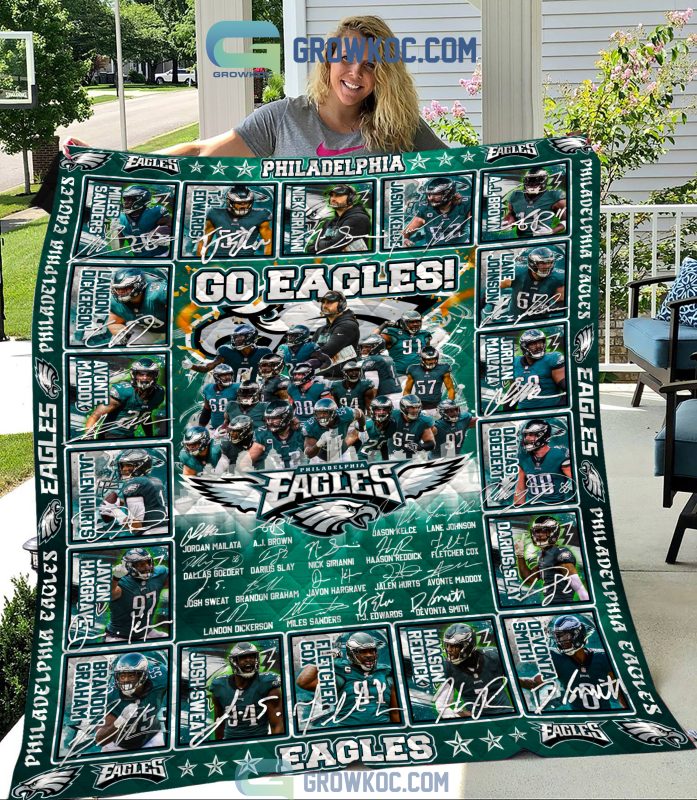 Philadelphia Eagles NFL Go Eagles Fleece Blanket Quilt - Growkoc