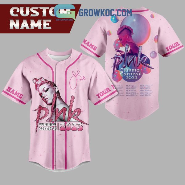 Pink Summer Carnival 2023 Personalized Pink Design Baseball Jersey
