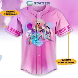 Pink Summer Carnival 2023 Tour Pink Design Personalized Baseball Jersey