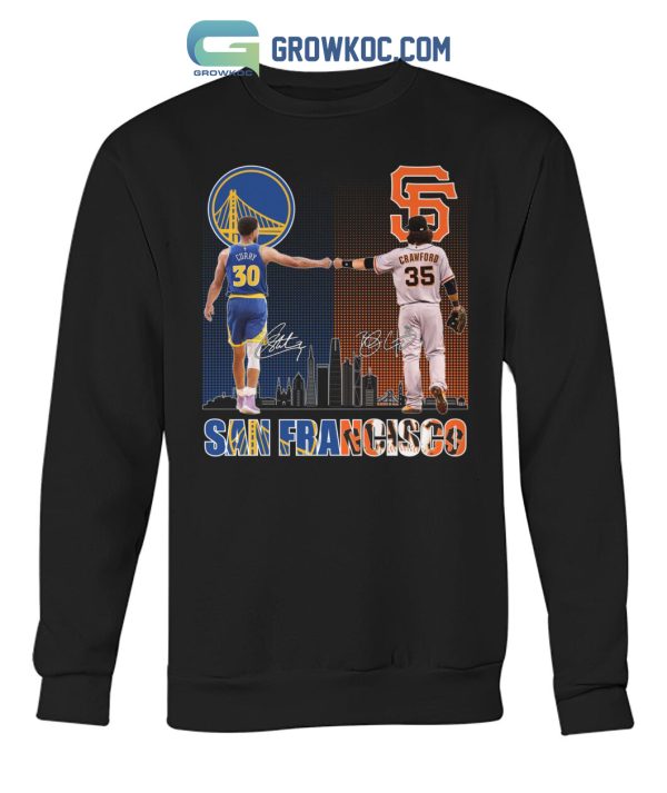 San Francisco Stephen Curry Golden State Warrios And Crawford Giants T Shirt