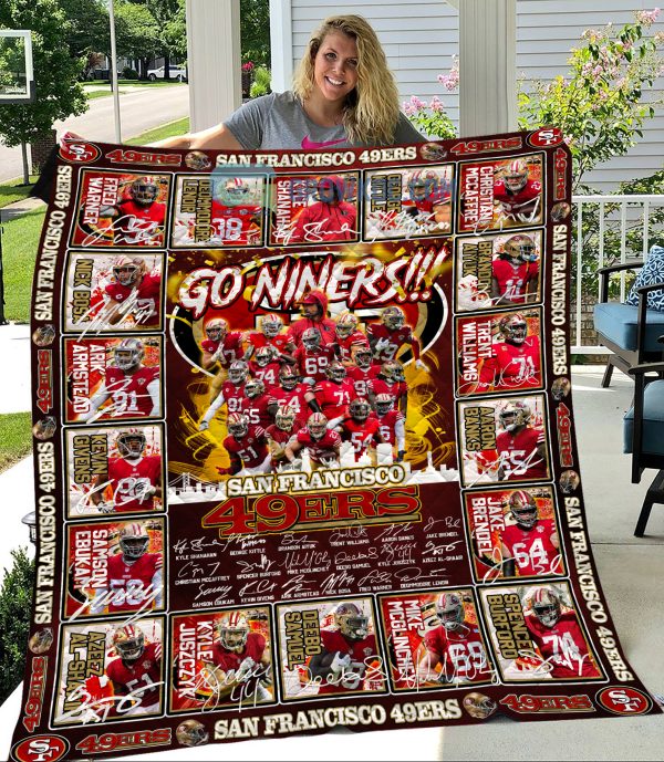 San Francisco 49ers Go Niners 2022 Fleece Blanket Quilt