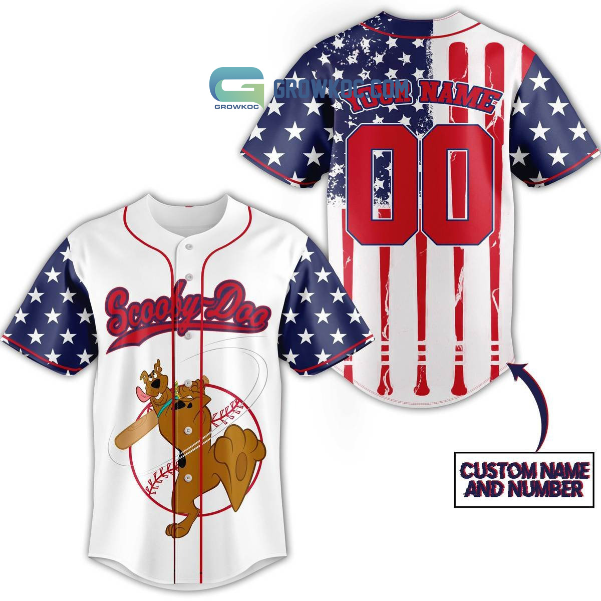 Scooby Doo 4 July United States Of American Personalized Baseball Jersey