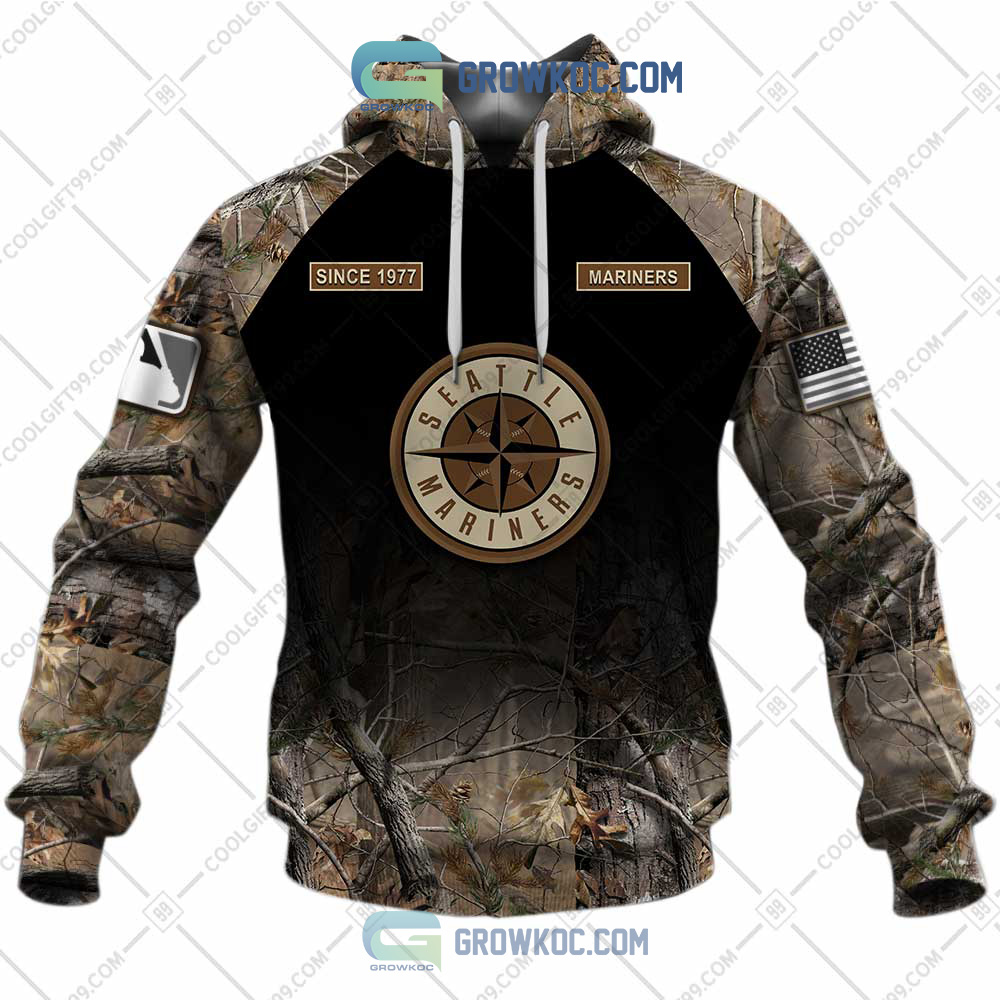 Seattle Mariners MLB Personalized Hunting Camouflage Hoodie T Shirt -  Growkoc