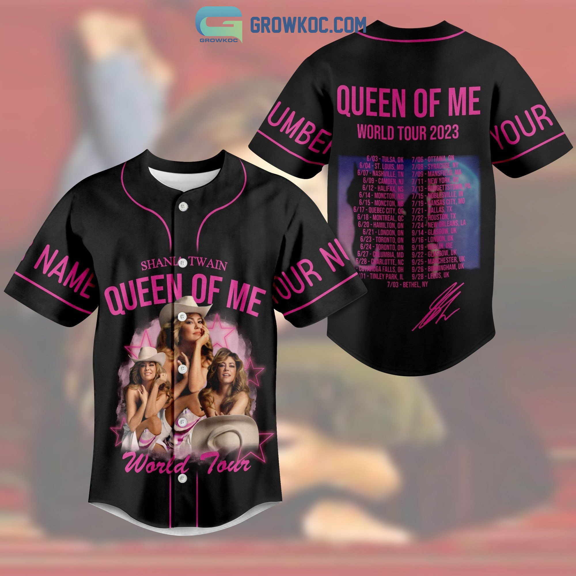 Shania Twain Queen Of Me World Tour 2023 Personalized Baseball Jersey