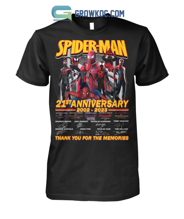 Spider Man 21st Anniversary 2002 2023 Memories T Shirt
