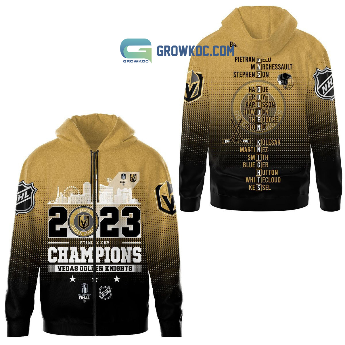 Stanley Cup 2023 Vegas Golden Knights Champions Black Gold Baseball Jersey  - Growkoc