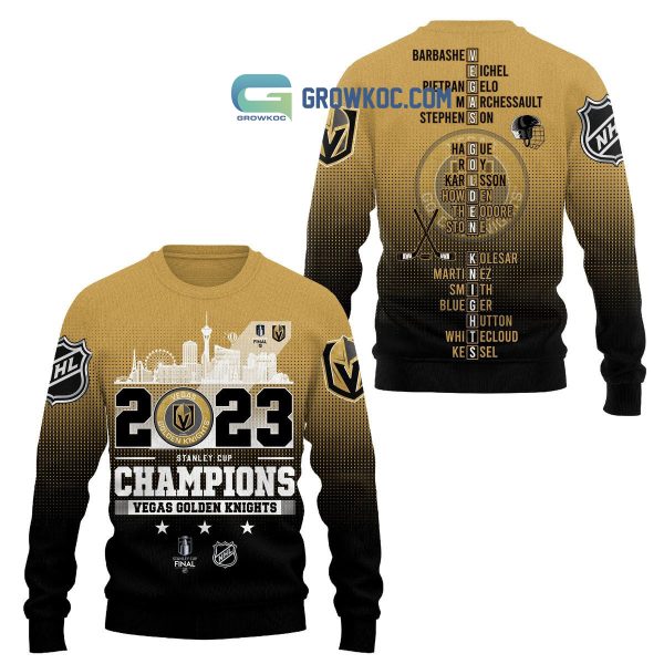 Stanley Cup 2023 NHL Champions Vegas Golden Knights Best Team Gold Black Design Hoodie T Shirt