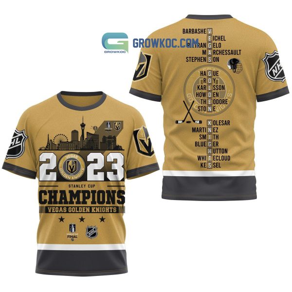 Stanley Cup 2023 NHL Champions Vegas Golden Knights Best Team Gold Design Hoodie T Shirt