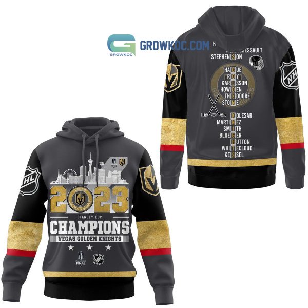 Stanley Cup 2023 NHL Champions Vegas Golden Knights Best Team Grey Design Hoodie T Shirt