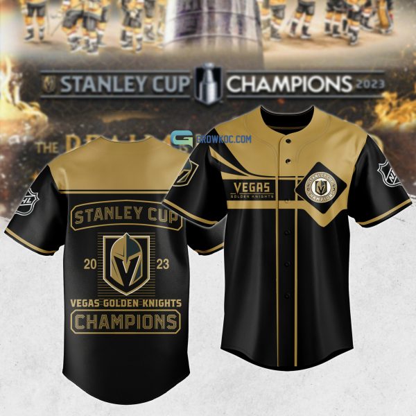 Stanley Cup 2023 Vegas Golden Knights Champions Black Gold Baseball Jersey