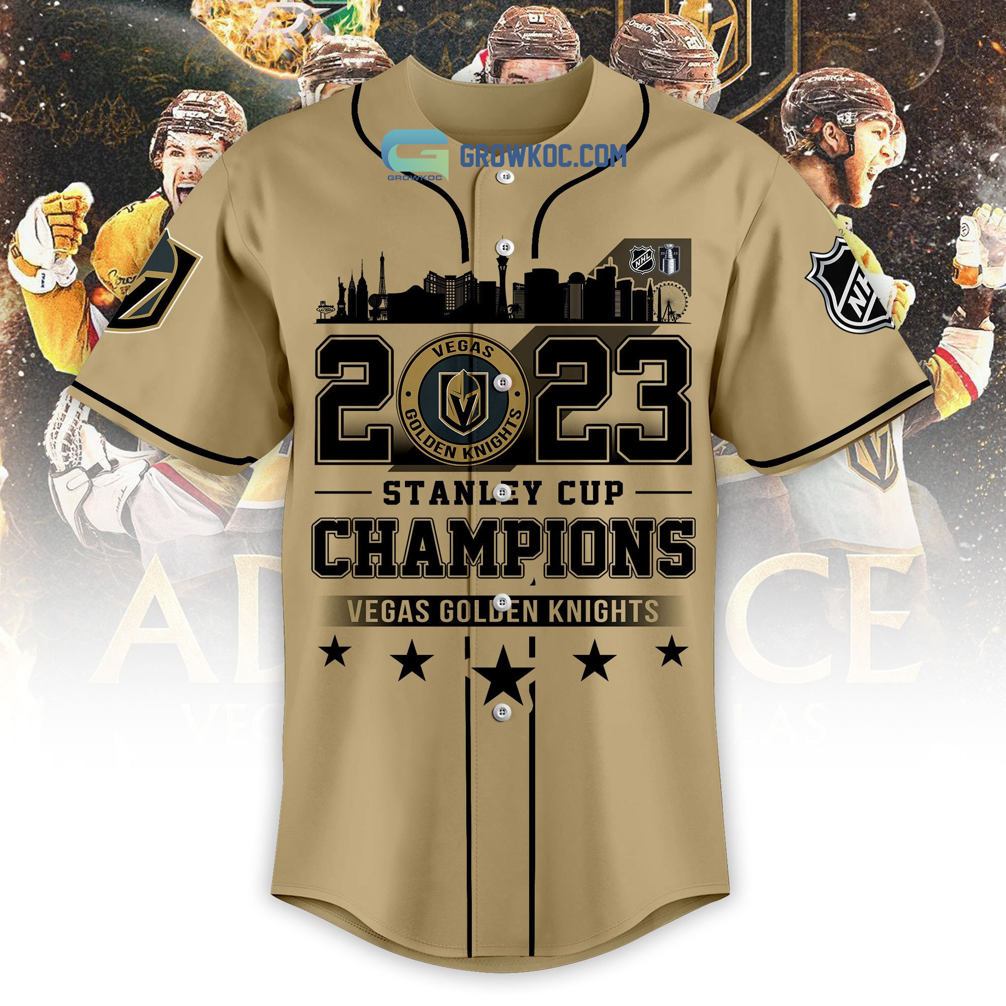 Stanley Cup Champions Vegas Golden Knights Baseball Jersey - Growkoc