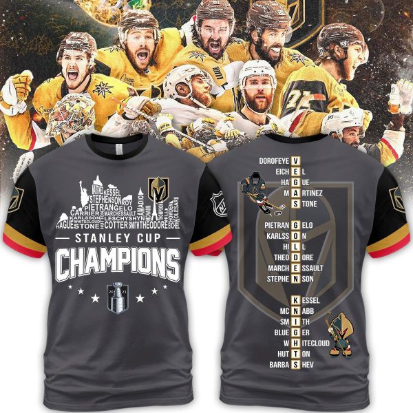 Stanley Cup Vegas Golden Knights City Of Champions Grey Design Hoodie T Shirt