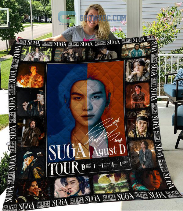 Suga Agust D Tour BTS 10th Anniversary Fleece Blanket Quilt