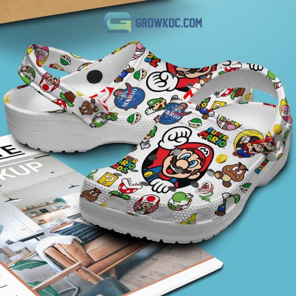 Super Mario Bros 38th Anniversary White Design Crocs