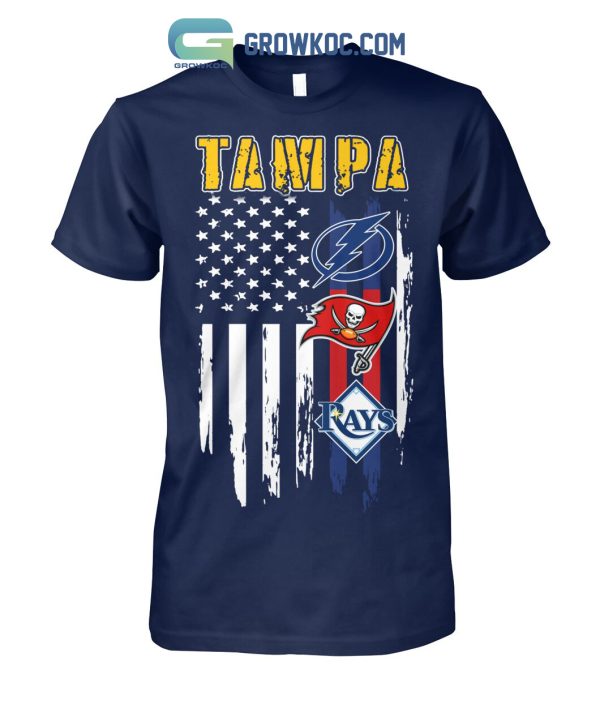 Tampa Bay Lightning Buccaneers Rays 4th July T Shirt