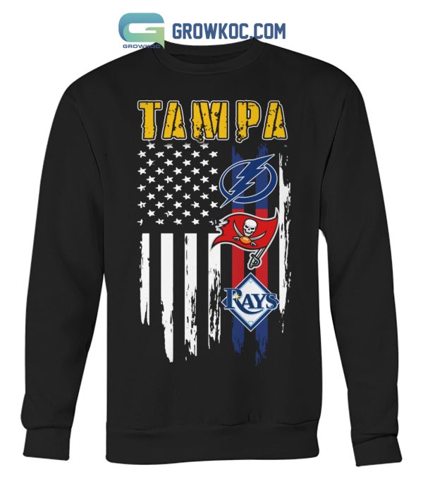 Tampa Bay Lightning Buccaneers Rays 4th July T Shirt