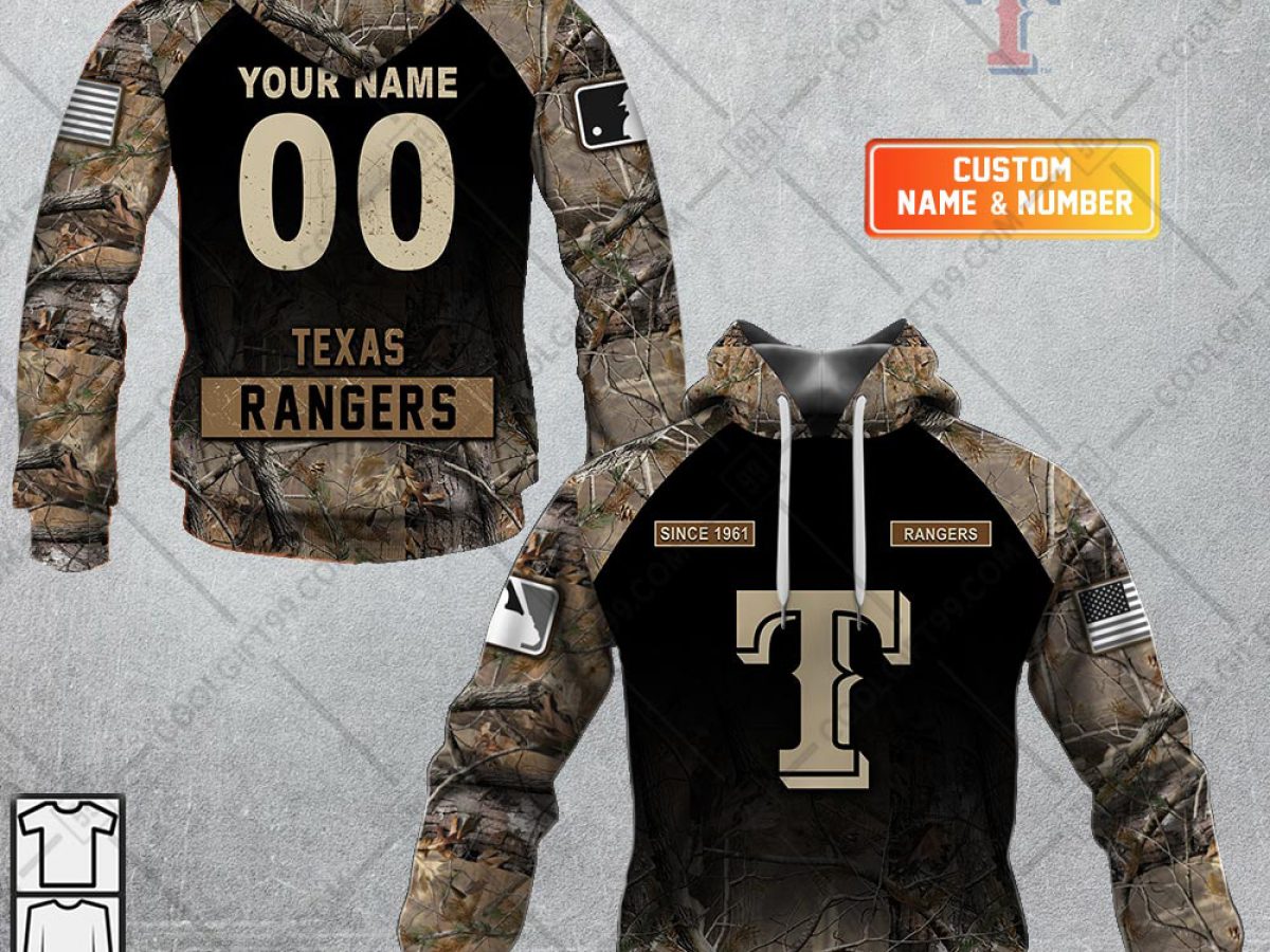 Texas Rangers MLB Special Camo Realtree Hunting Hoodie T Shirt