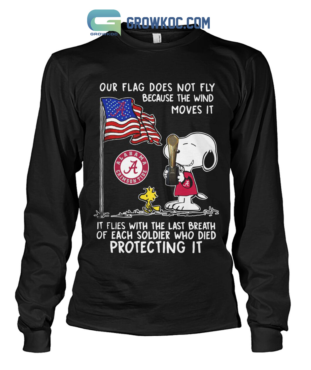 The Last Breath Of Each Soldier Who Died Protecting Our Flag Snoopy Alabama Crimson Tide 4th July T Shirt
