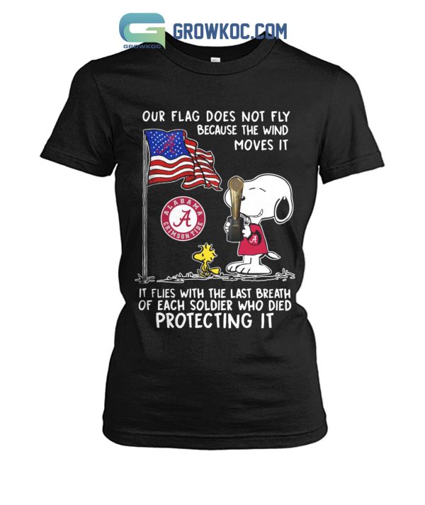 The Last Breath Of Each Soldier Who Died Protecting Our Flag Snoopy Alabama Crimson Tide 4th July T Shirt