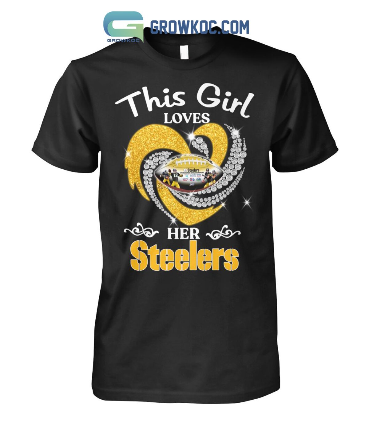 Pittsburgh Steelers Girl Heart Diamond T Shirt Trend T Shirt Store Online