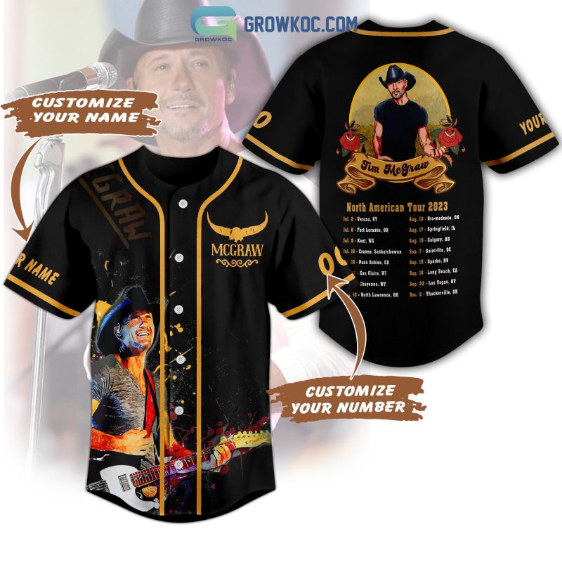 Tim McGraw North American Tour 2023 Perzonalized Baseball Jersey - Growkoc