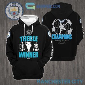 Treble Winner 2023 Champions Finals Istanbul Manchester City Black Design Hoodie T Shirt