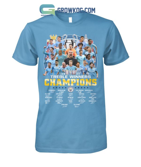 Treble Winners Champions 2023 Manchester City The Citizens T Shirt