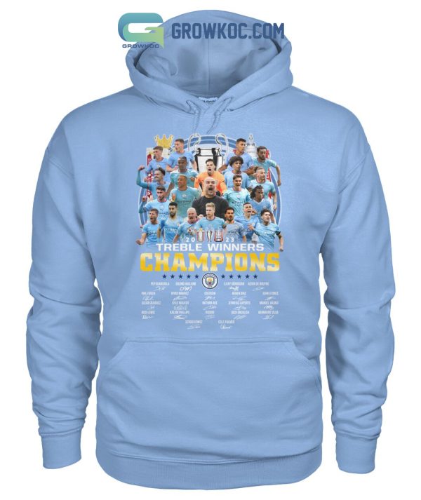 Treble Winners Champions 2023 Manchester City The Citizens T Shirt