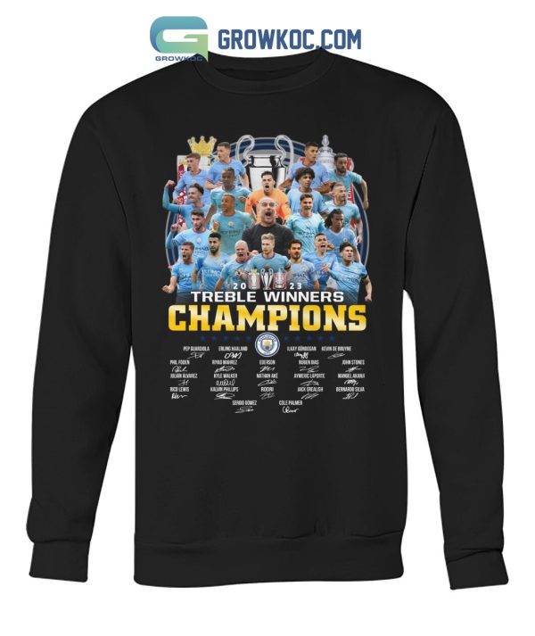 Treble Winners Champions 2023 Manchester City The Citizens T Shirt