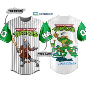 Turtles Teenage Mutant Ninja Catch It Dudes Personalized Baseball Jersey