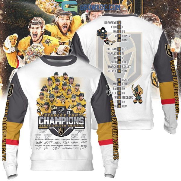 Vegas Golden Knights 2023 Stanley Cup Champions White Design Hoodie T Shirt