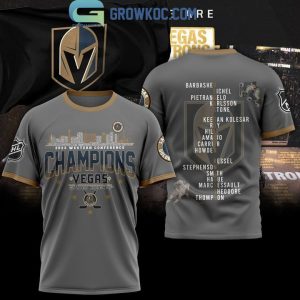 Vegas Golden Knights Champions 2023 Western Conference Grey Hoodie T Shirt
